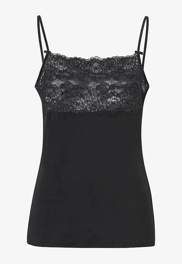 Calida - Linne Sensual Secret Spaghetti Top - Svart