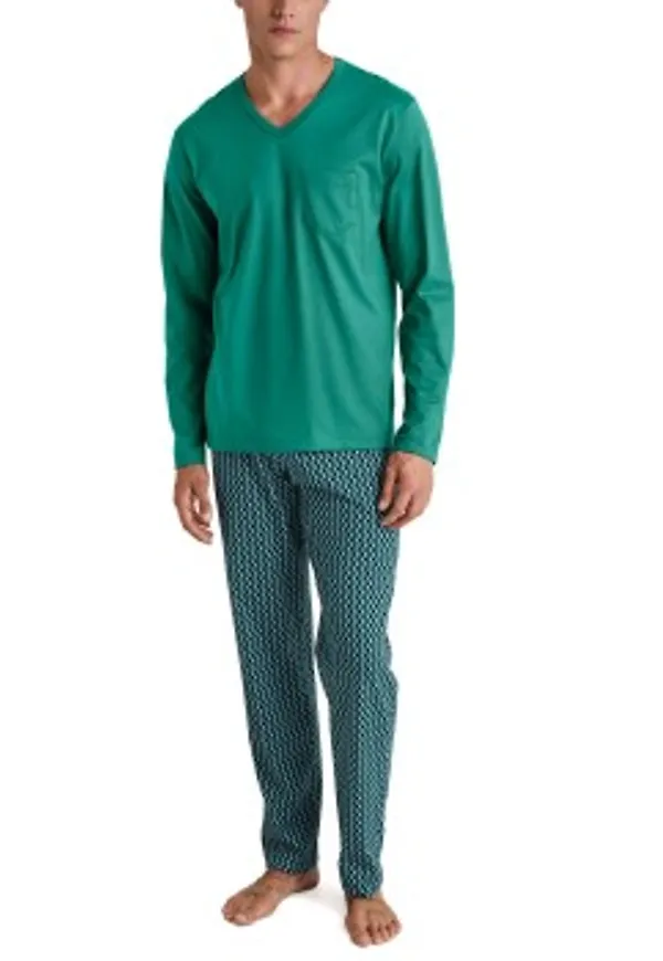 Calida Relax Imprint 3 Pyjamas Blå bomull Small Herr