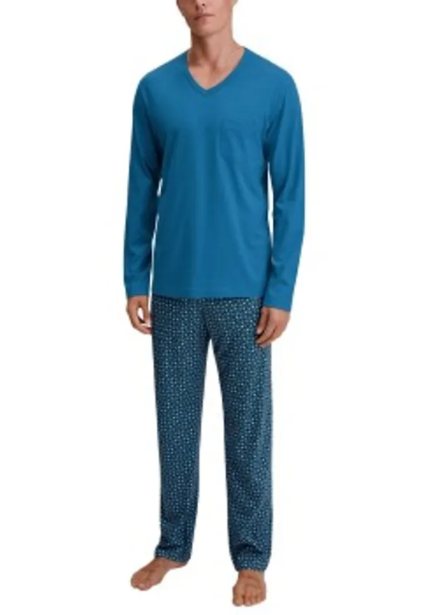 Calida Relax Imprint 3 Pyjamas Midnattsblå bomull Large Herr