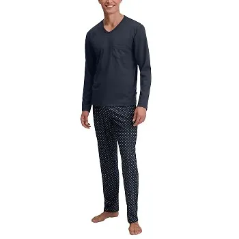 Calida Relax Streamline Pyjama Marin bomull Large Herr