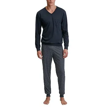 Calida Relax Streamline Pyjama With Cuff Marin bomull XX-Large Herr