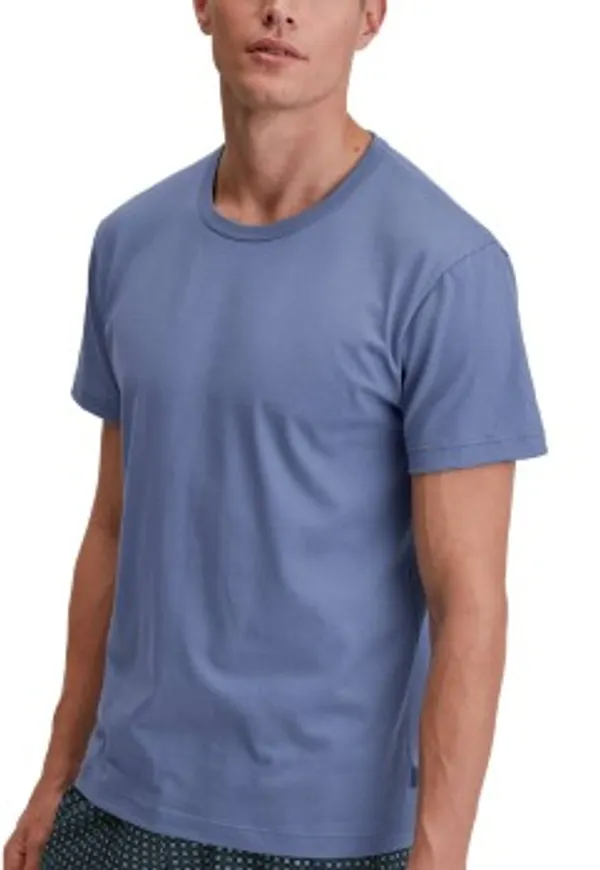 Calida Remix Basic Sleep T-shirt Blå bomull Small Herr