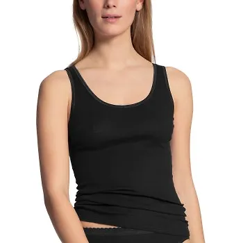 Calida Slip/Hosen Top Black Svart bomull Large Dam