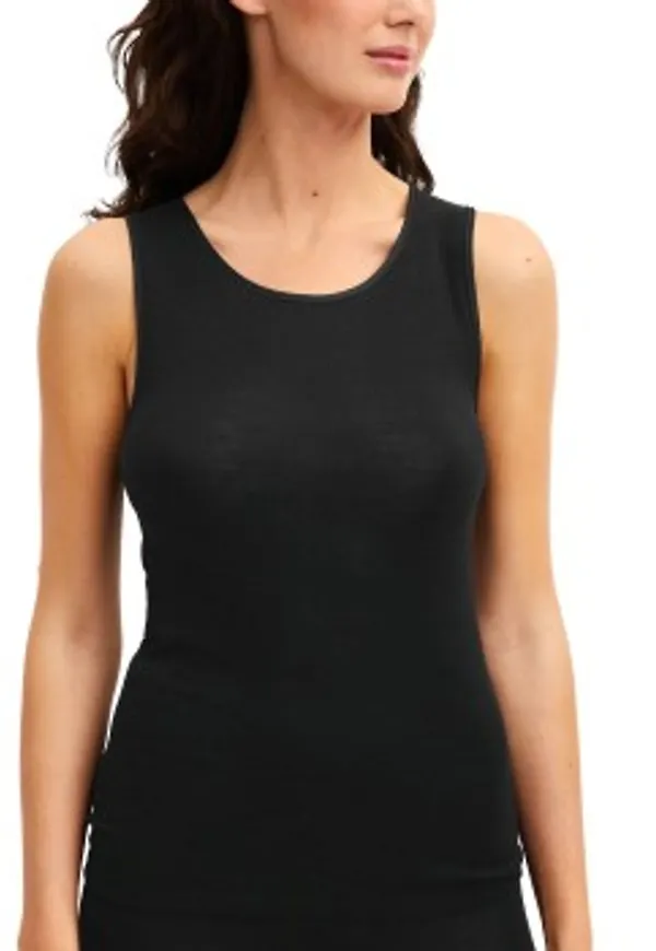 Calida True Confidence Ribbed Tank Top Svart X-Small Dam
