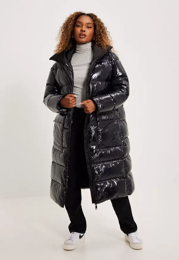 Calvin Klein - Black - High Shine Padded Puffer Coat