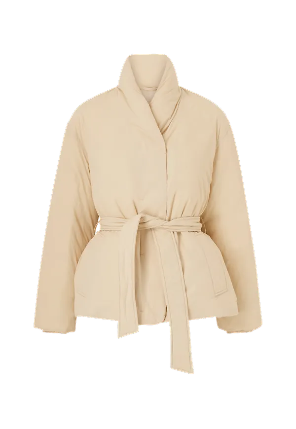 Calvin Klein - Dunjacka Recycled Down Wrap Puffer Jacket - Beige