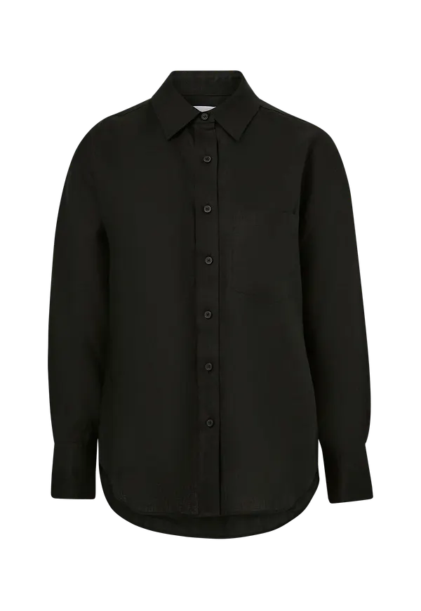 Calvin Klein - Linneskjorta Linen Relaxed Shirt - Svart - 44