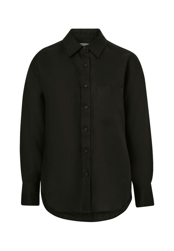 Calvin Klein - Linneskjorta Linen Relaxed Shirt - Svart - 44