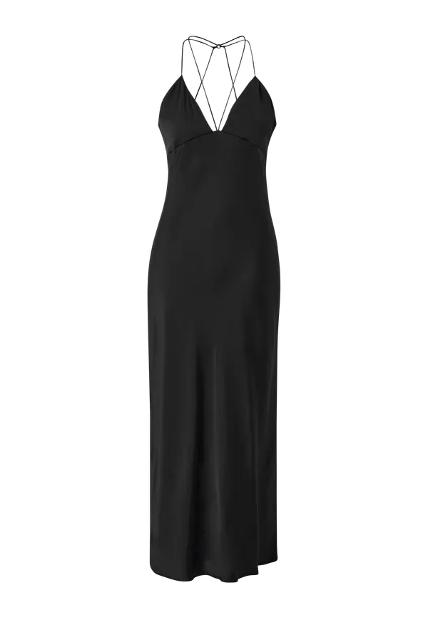 Calvin Klein - Maxiklänning Shine Slip Midi Low Back Dress - Svart - 42