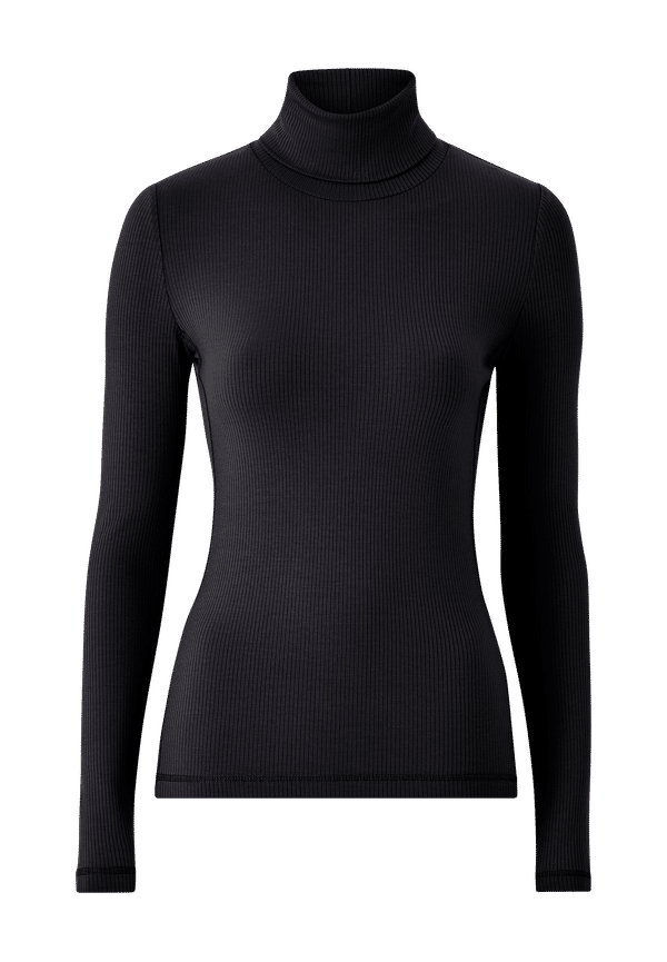 Calvin Klein - Polotopp Modal Rib Roll Neck Top - Svart - 34/36