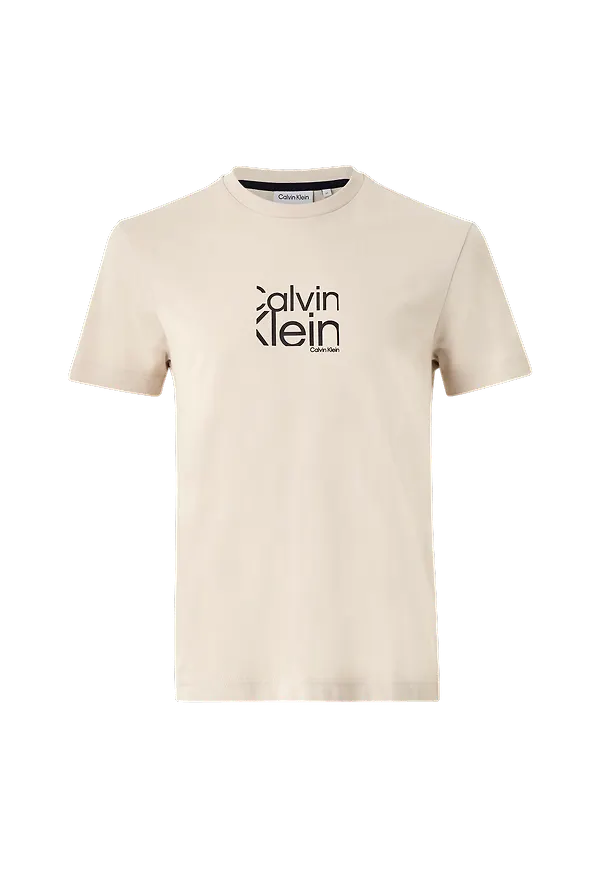 Calvin Klein - T-shirt Matte Front Logo T-shirt - Beige - XL