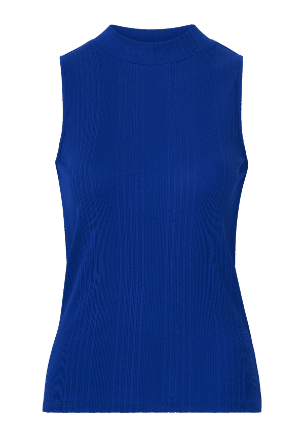 Calvin Klein - Topp Skinny Rib Mock Neck Tank Top - Blå
