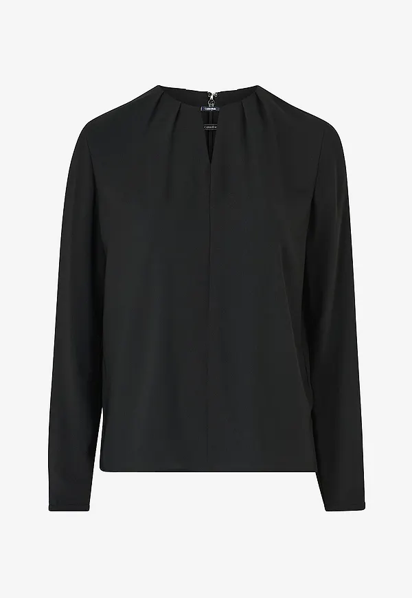 Calvin Klein - Blus Metal Bar Long Sleeve Blouse - Svart