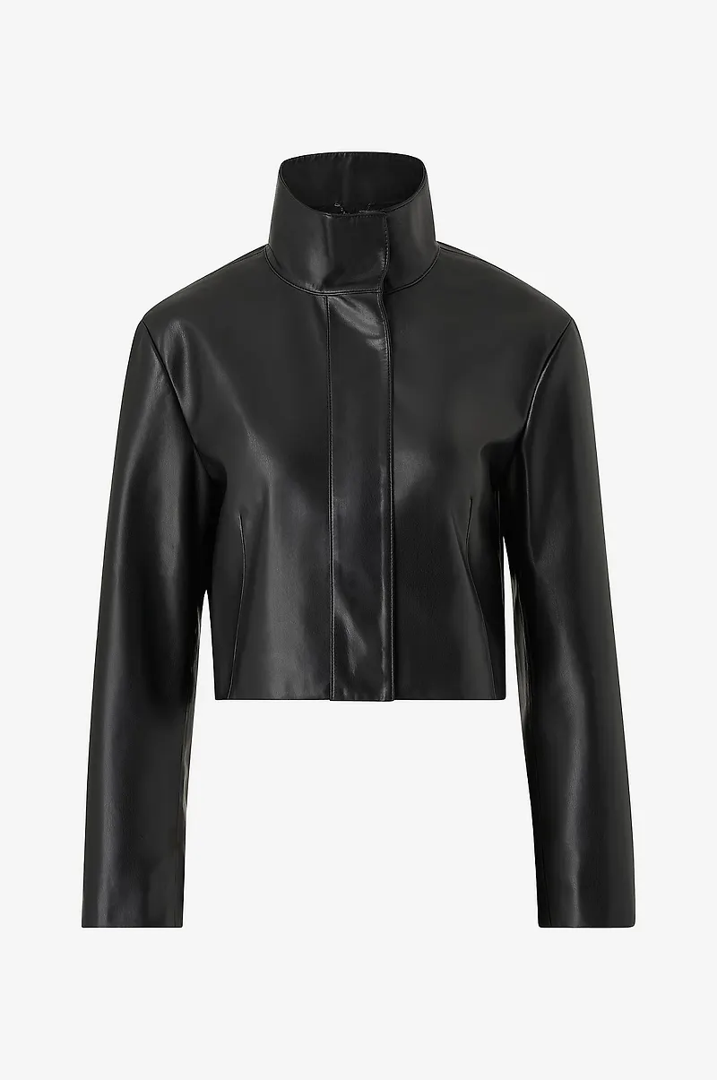 Calvin Klein - Jacka Re-gen Leather Short Jacket - Svart