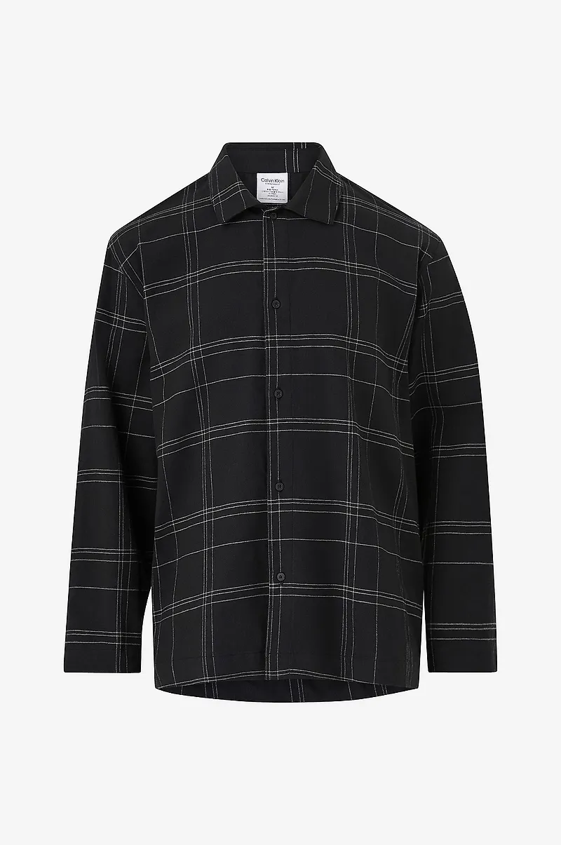 Calvin Klein - Pyjamasskjorta L/S Button Down - Svart