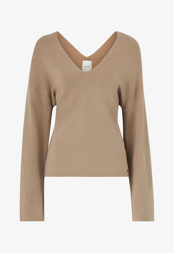 Beige stickad tröja 2026 från Calvin Klein