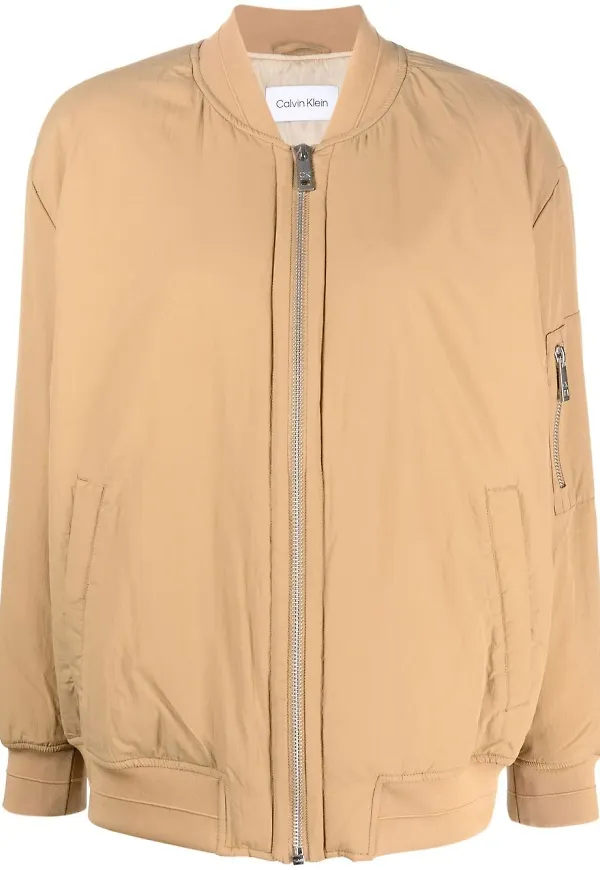Calvin Klein bomberjacka med dragkedja - Brun