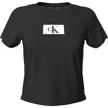 Calvin Klein Crew Neck SS Svart bomull Large Dam