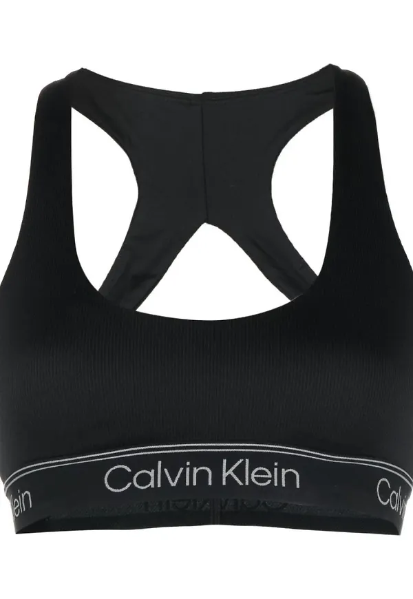 Calvin Klein croptop med logotypband - Svart