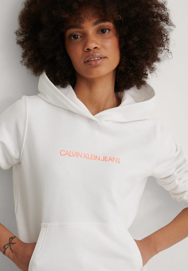 Calvin Klein Ekologisk Hoodie - White