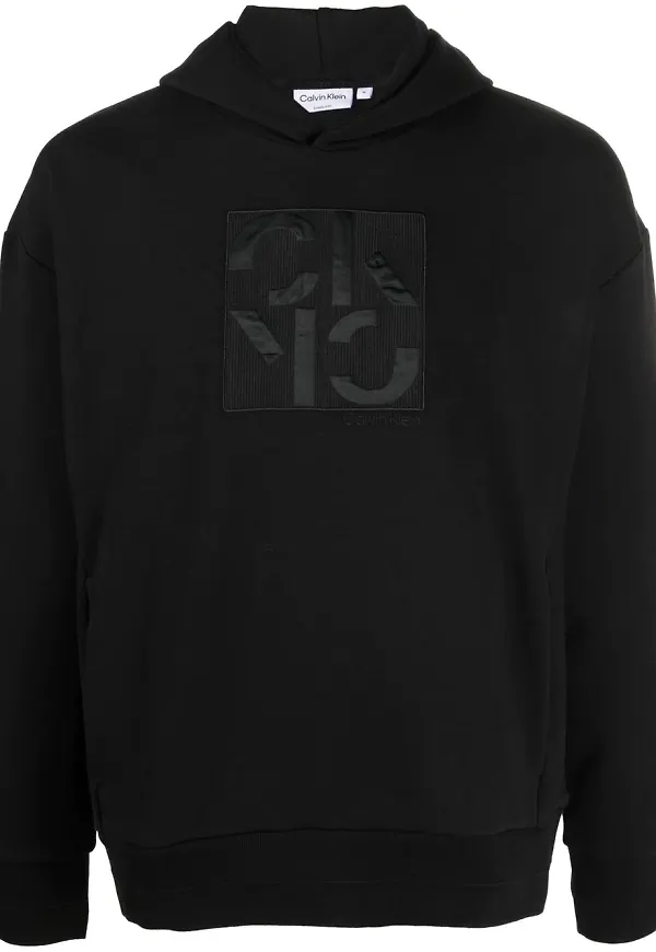 Calvin Klein hoodie med logotyp - Svart