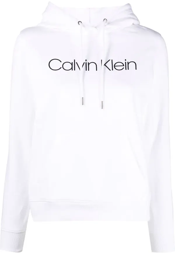 Calvin Klein hoodie med logotyp - Vit