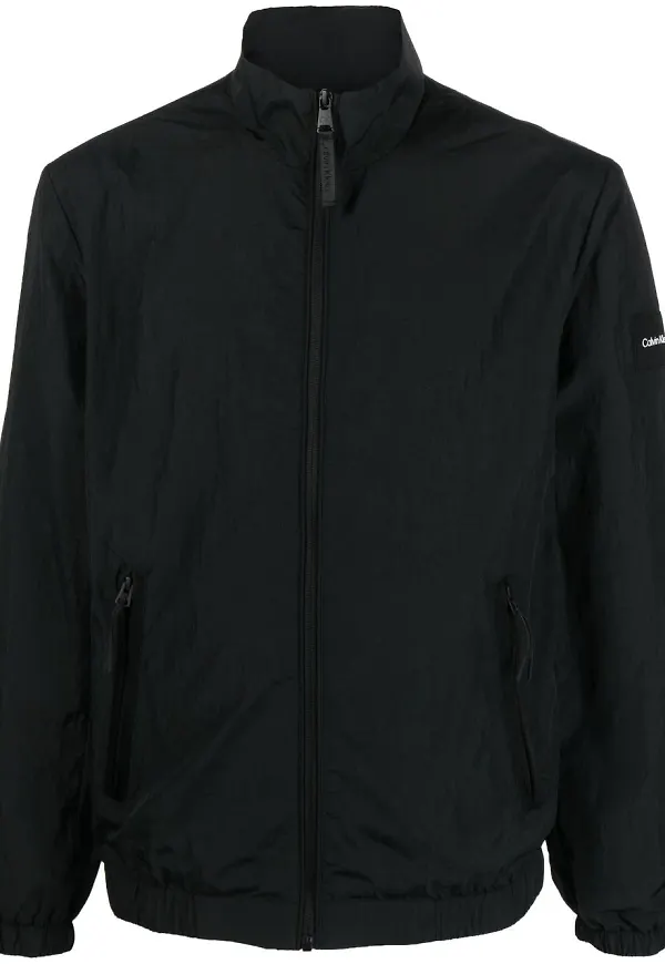 Calvin Klein jacka med skrynklad finish - Svart
