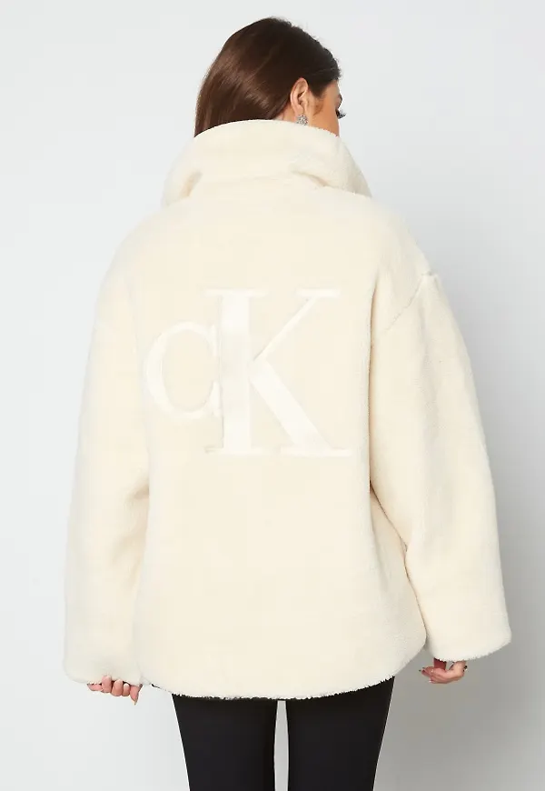 Calvin Klein Jeans Back Embroidery Sherpa Jacket ACJ Muslin Beige XL