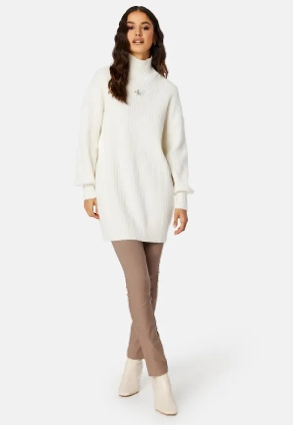 Calvin Klein Jeans Badge Loose Sweater Dress YBI Ivory XS