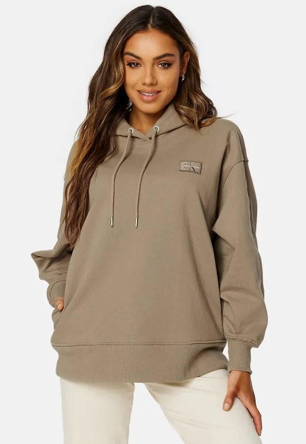 Calvin Klein Jeans Badge Oversized Hoddie A03 Perfect Taupe M
