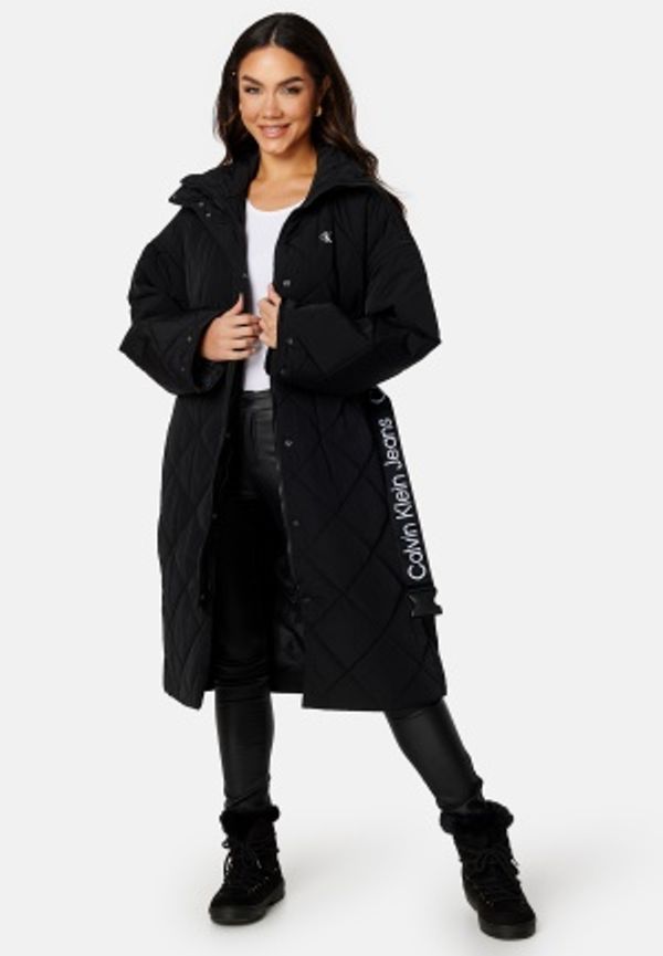 Calvin Klein Jeans Belted Quilted Coat BEH CK Black XL