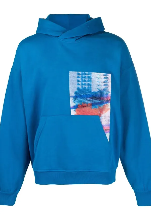 Calvin Klein Jeans blommig hoodie - Blå