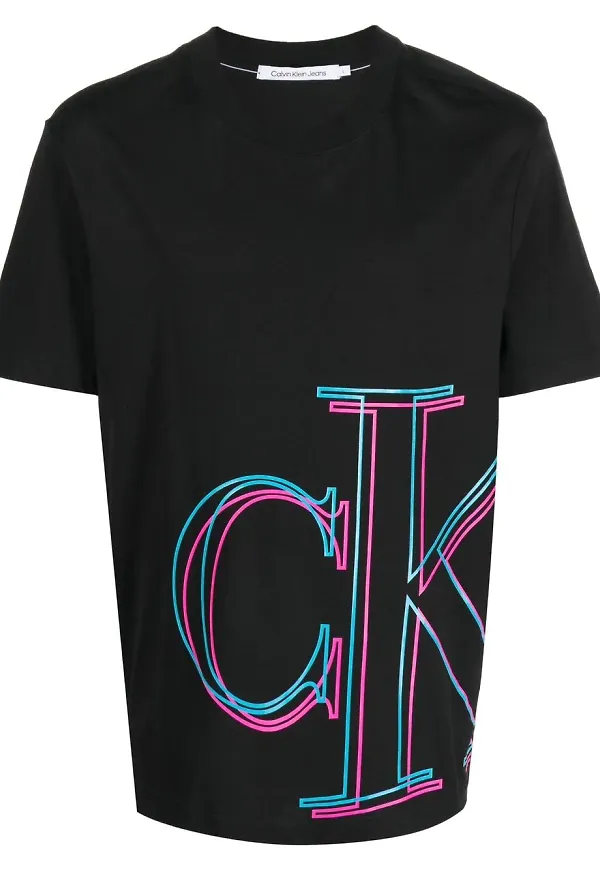Calvin Klein Jeans CK graphic-print cotton T-shirt - Svart