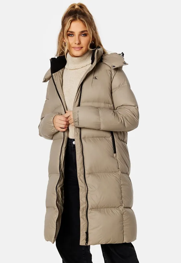 Calvin Klein Jeans CK MW Down Long Puffer A03 Perfect Taupe S