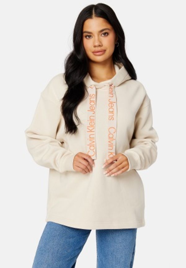 Calvin Klein Jeans Contrast Drawcords Hoodie ACF Eggshell/ Coral XL