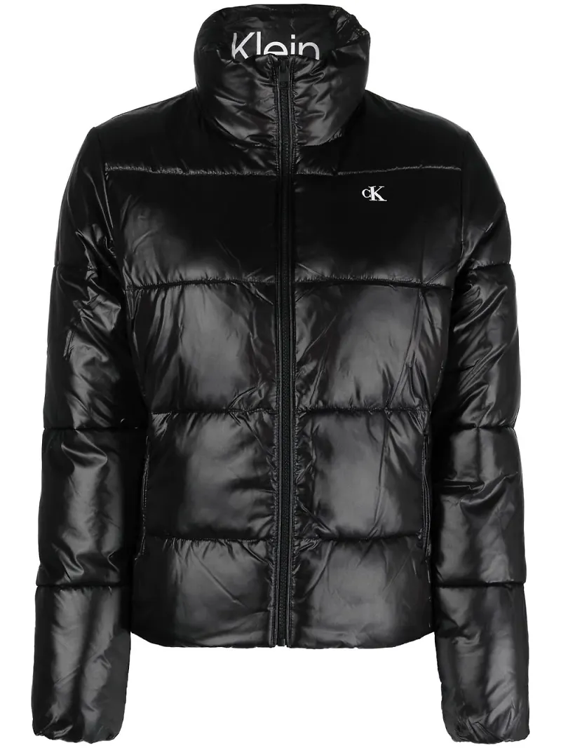 Calvin Klein Jeans glansig vadderad jacka - Svart