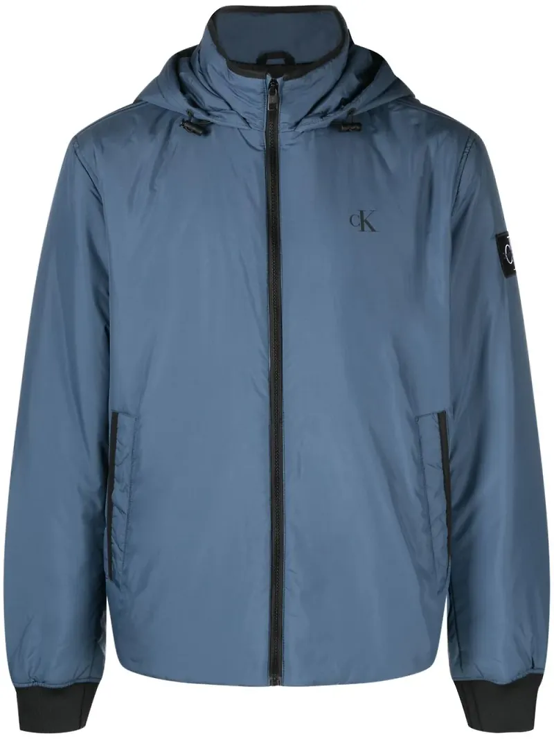 Calvin Klein Jeans harrington vadderad jacka med huva - Blå