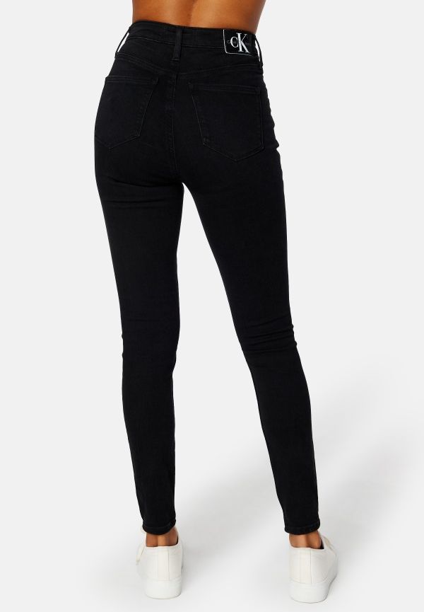 Calvin Klein Jeans High Rise Super Skinny Ankle 1BY Denim Black 26