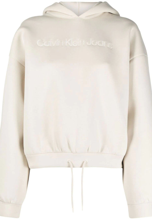Calvin Klein Jeans hoodie med broderad logotyp - Neutral