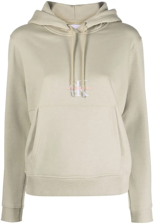 Calvin Klein Jeans hoodie med dragsko - Neutral