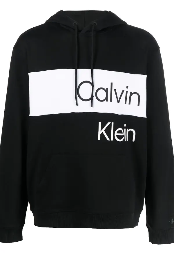 Calvin Klein Jeans hoodie med färgblock - Svart