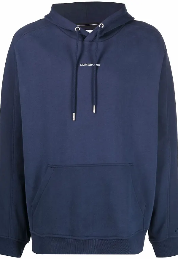 Calvin Klein Jeans hoodie med logotyp - Blå
