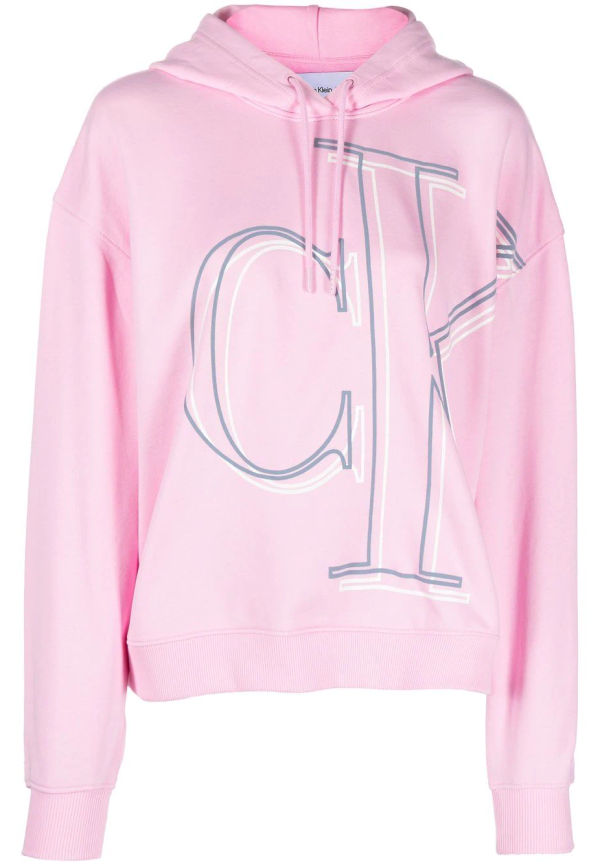 Calvin Klein Jeans hoodie med logotyp - Rosa