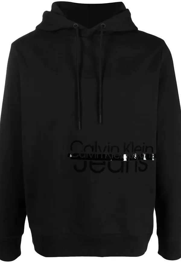 Calvin Klein Jeans hoodie med logotyp - Svart