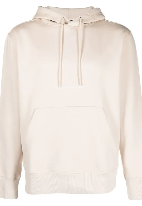 Calvin Klein Jeans Institutional hoodie med broderad logotyp - Neutral