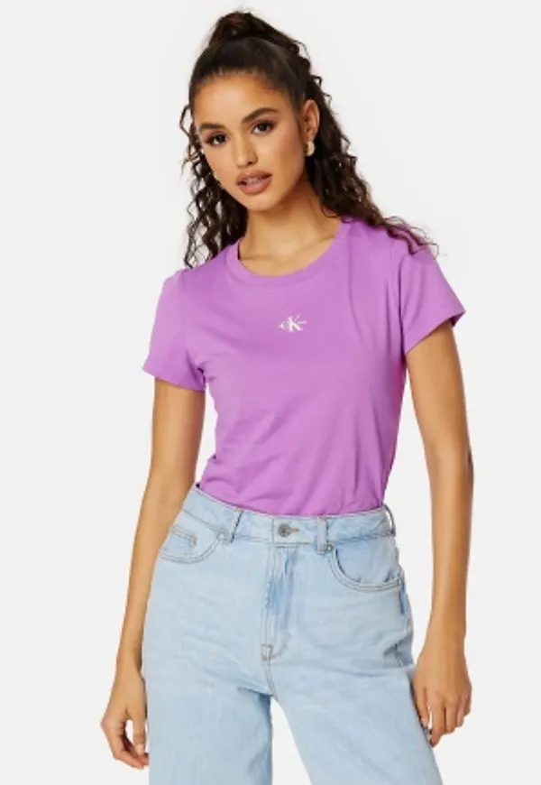 Calvin Klein Jeans Micro Monologo Slim Fit Tee VDR Iris Orchid XS