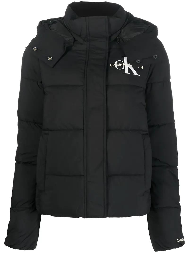 Calvin Klein Jeans puffjacka med broderad logotyp - Svart