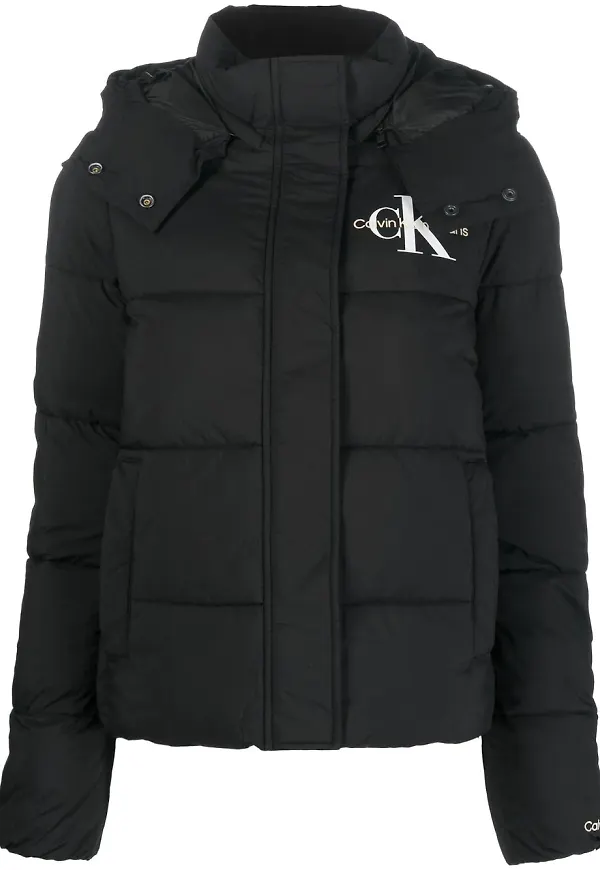 Calvin Klein Jeans puffjacka med broderad logotyp - Svart
