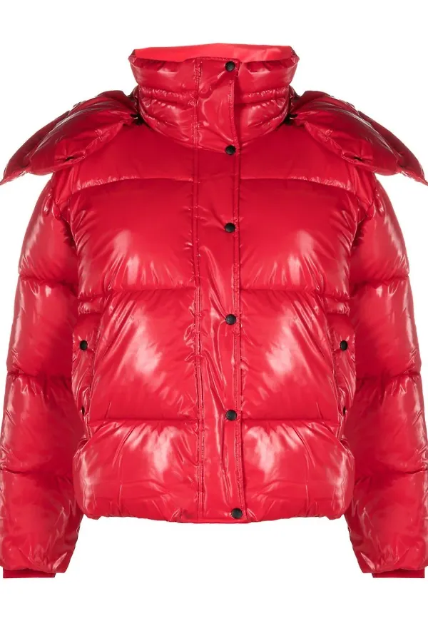 Calvin Klein Jeans puffrock med huva - Röd