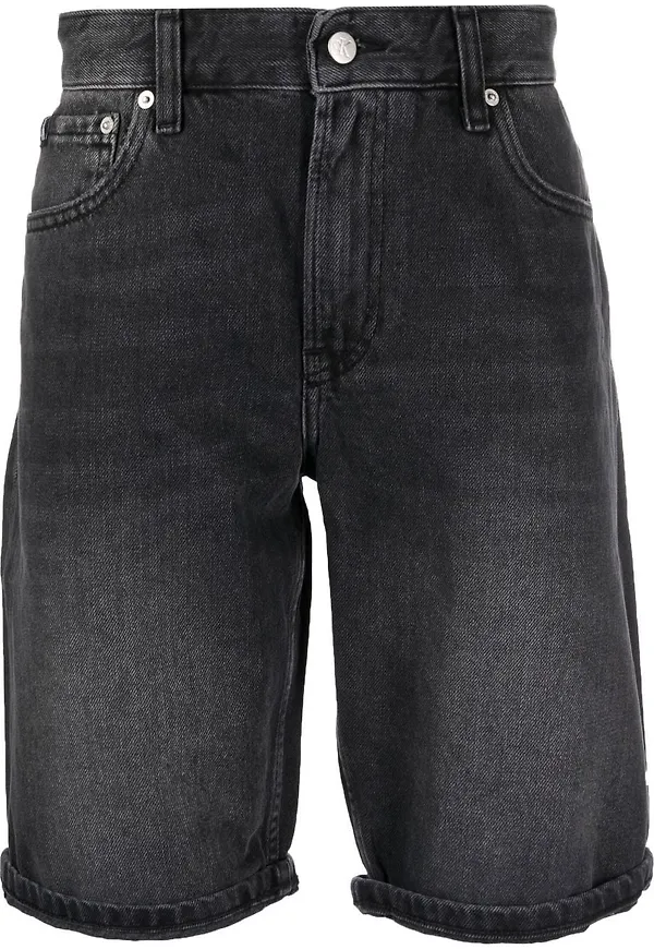 Calvin Klein Jeans raka jeansshorts - Svart
